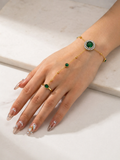 Regal Green Stone Slave Bracelet